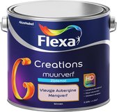 Flexa Creations - Muurverf Zijde Mat - Mengkleuren Collectie - Vleugje Aubergine  - 2,5 liter