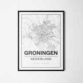 Poster/plattegrond GRONINGEN - 30x40cm