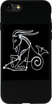 ADEL Siliconen Back Cover Softcase Hoesje Geschikt voor iPhone 8 Plus/ 7 Plus - Sterrenbeeld Steenbok
