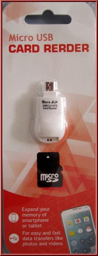 Verlammen toren Klant Micro SD cardreader | kaartlezer voor telefoon en tablet | Micro USB  aansluiting | bol.com