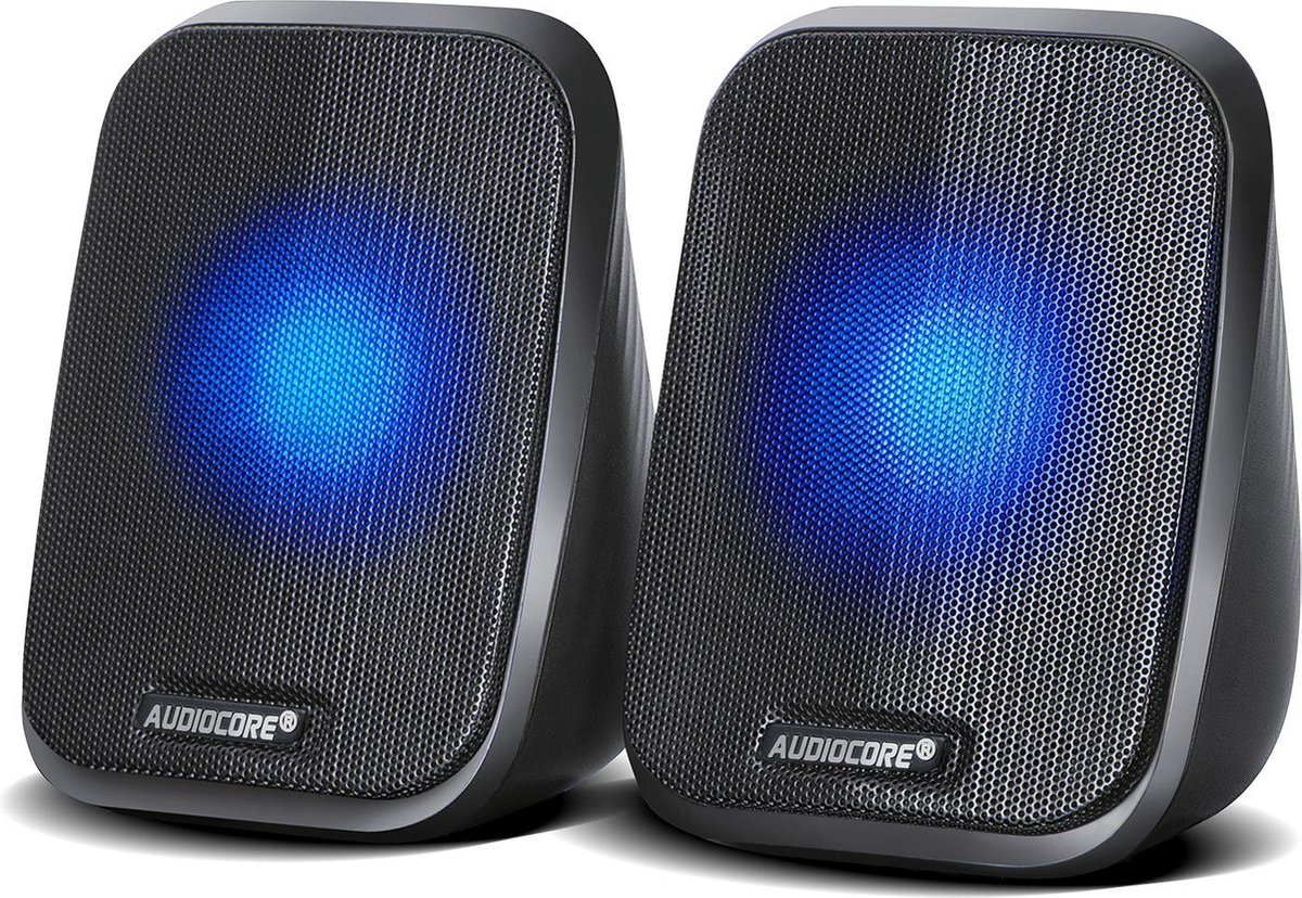 Computerluidsprekers 6 W USB-minijack Zwart Audiocore AC835 LED