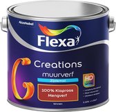Flexa Creations - Muurverf Zijde Mat - Mengkleuren Collectie - 100% Klaproos  - 2,5 liter