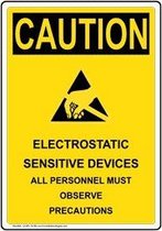 Sticker 'Caution: Electrostatic sensitive devices, observe precautions', 297 x 210 mm (A4)