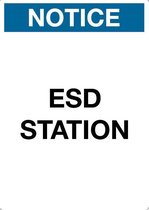 Sticker 'Notice: ESD station', 105 x 148 mm (A6)