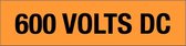 600 volts DC sticker 80 x 20 mm