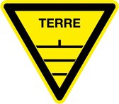 Waarschuwingssticker terre 100 mm