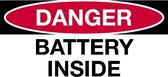 Sticker 'Danger: Battery inside' 300 x 150 mm