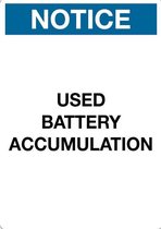 Sticker 'Notice: Used battery accumulation' 148 x 105 mm (A6)