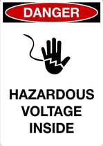 Sticker 'Danger: Hazardous voltage inside' 210 x 297 mm (A4)