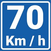 Adviessnelheid 70 km sticker, A4 200 x 200 mm