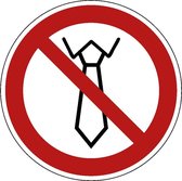Verboden stropdas te dragen sticker 200 mm