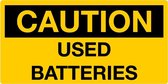 Sticker 'Caution: Used batteries' 300 x 150 mm