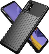 Samsung Galaxy A71 Hoesje Carbon  Zwart - 360 Shockproof - TPU Telefoonhoesje