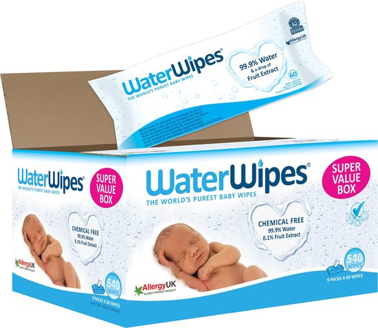 WaterWipes Babydoekjes - 9x60 (540 billendoekjes)