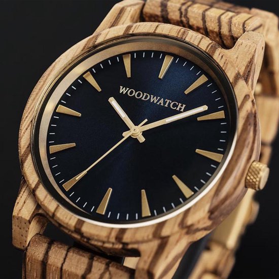 De officiële WoodWatch | Hyde Zebra | Houten horloge heren
