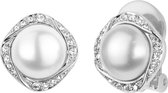 Traveller Oorclips - Parels - Kristallen - Wit - 10 mm - Zilverkleurig - 114198