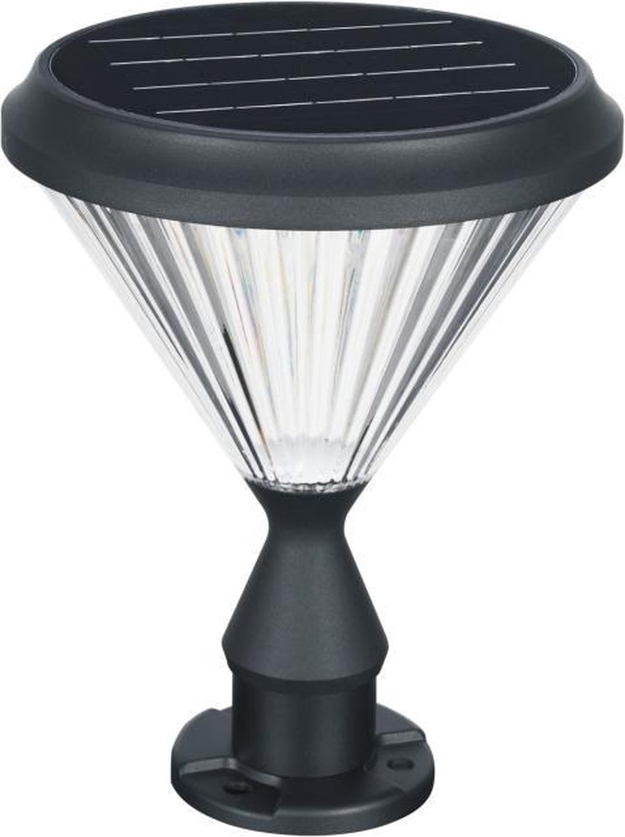 Iplux - Paris - Solar Tuinverlichting - Warm wit - Staande lamp 30cm