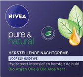 NIVEA Pure & Natural Herstellend - 50 ml - Nachtcrème