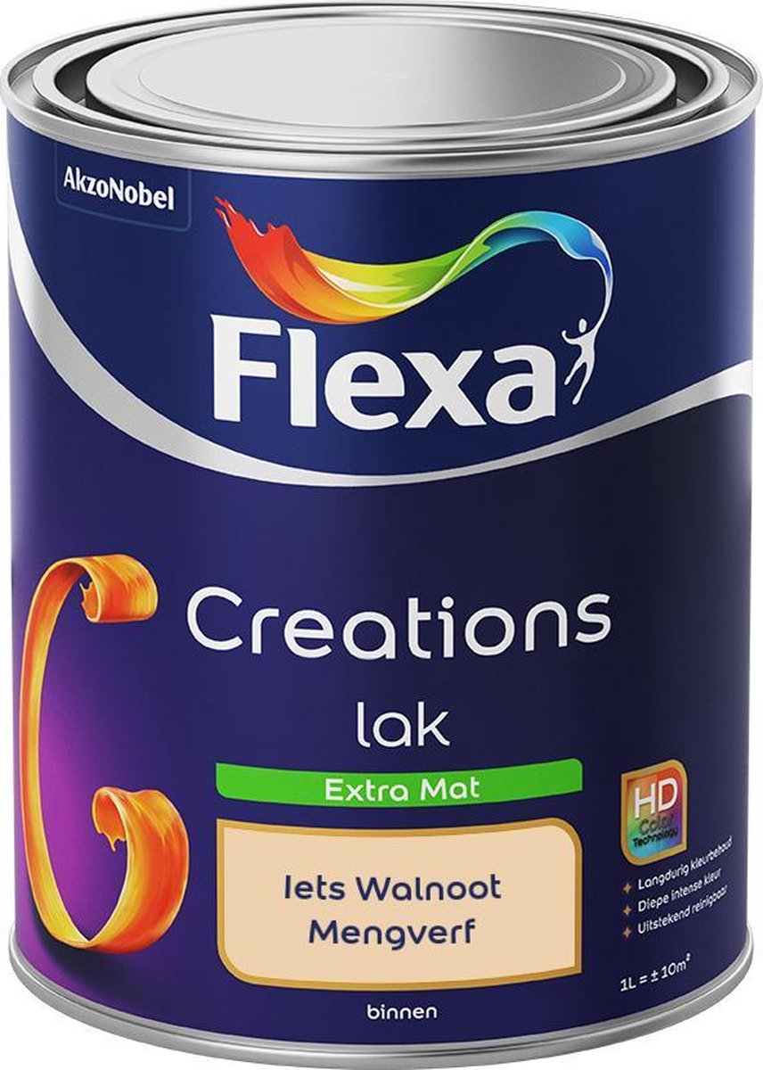 Flexa Creations - Lak Extra Mat - Mengkleur - Iets Walnoot - 1 liter