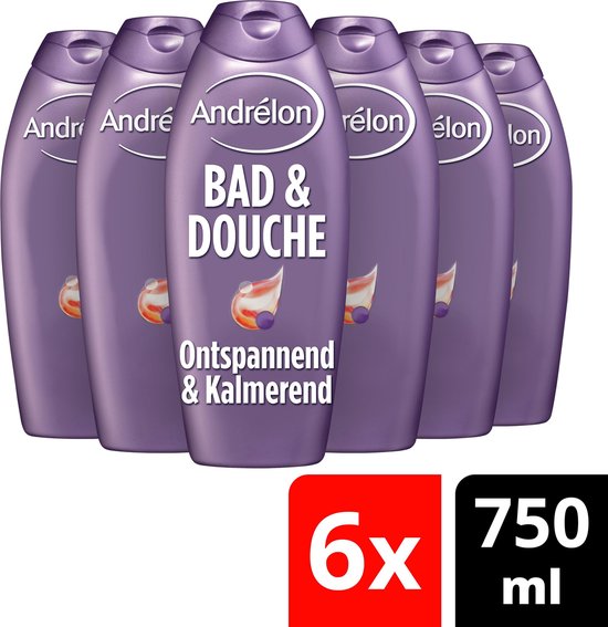 Andrélon Ontspannend & Kalmerend Bad & Douchegel - 6 x 750 ml - Voordeelverpakking