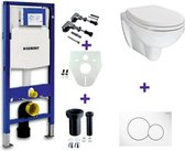 Ced'or complete toiletset met UP320, wandcloset Trevi wit en bedieningsplaat Sigma01 Wit