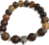 Petra's Sieradenwereld - Heren armband natuursteenkralen bruin (013)