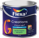 Flexa Creations - Muurverf Zijde Mat - Mengkleuren Collectie - Vol Eucalyptus  - 2,5 liter