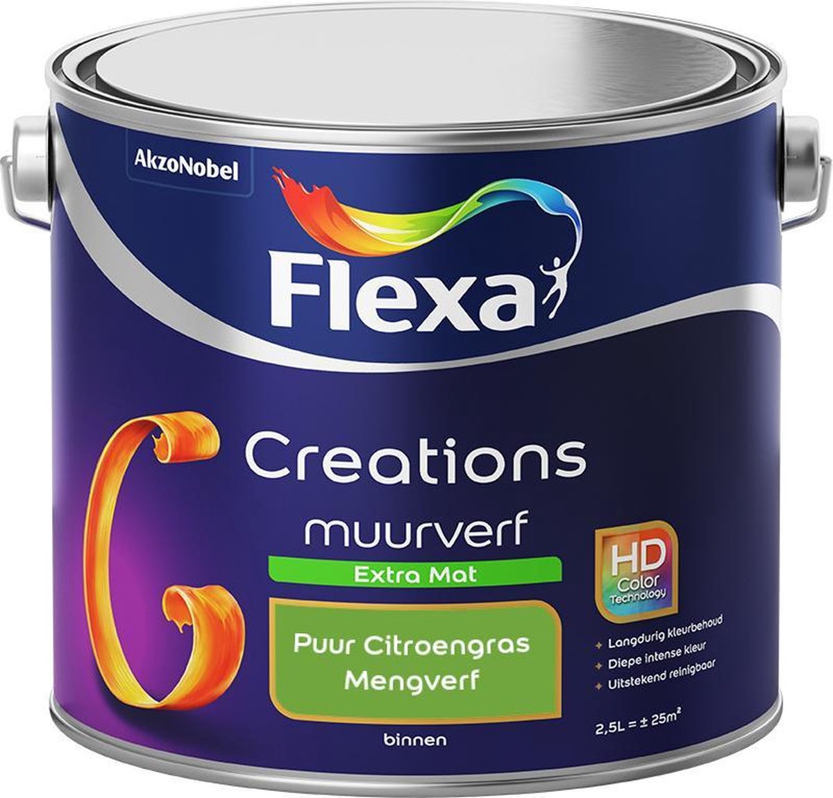 Flexa Creations Muurverf - Extra Mat - Mengkleuren Collectie - Puur Citroengras - 2,5 liter