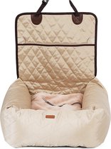 Deluxe 2 in 1 autostoel en bed hond - BEIGE