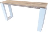 Wood4you - Side table enkel steigerhout 160Lx78HX38D cm wit