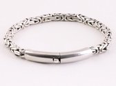 Zilveren armband met koningsschakels en kliksluiting - pols 19 cm