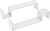 Wandrek - Wandplank - Set van 2 stuks - MDF - Mat wit - Afmeting (LxBxH) 70 x 15 x 13 cm / 70 x 15 x 13 cm