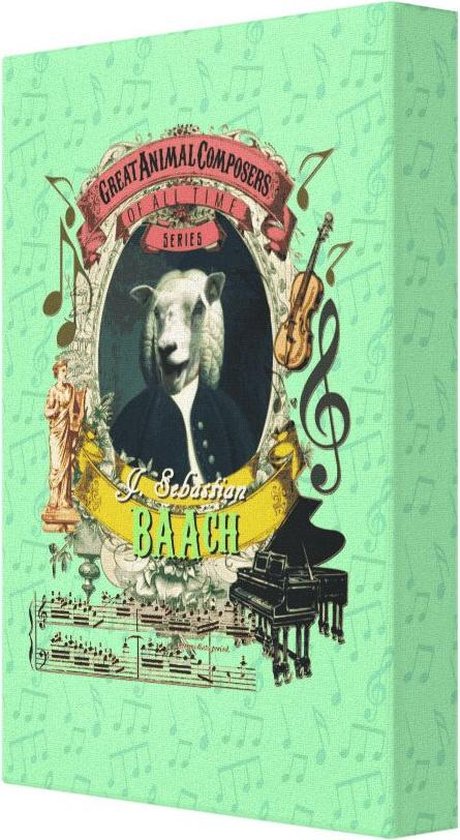Johann Sebastian Bach Sheep - Toile 20x30 cm - Grands compositeurs d'animaux