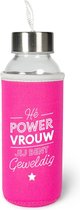 Powervrouw Waterfles Glas met isolatie
