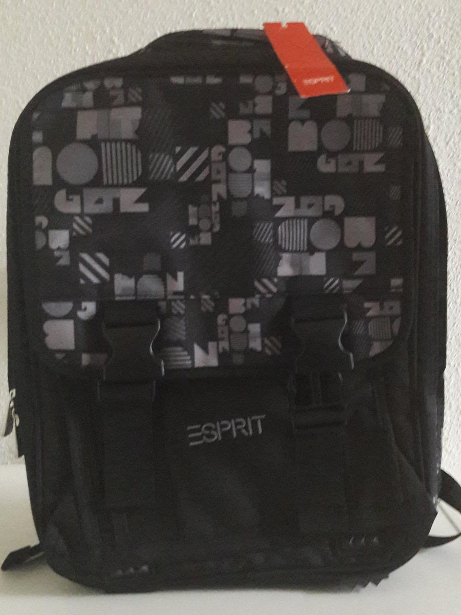 Esprit Rugtas / Backpack tas Zwart / Grijs.