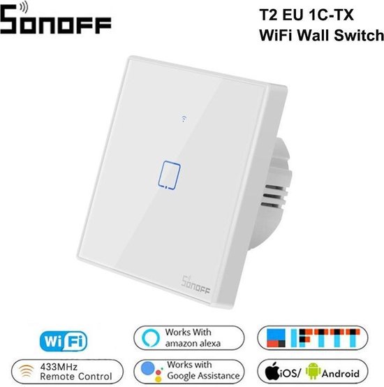 Smart WIFI Light Switch | Muur Licht Schakelaar | Sonoff | Werkt met :  Google... | bol.com