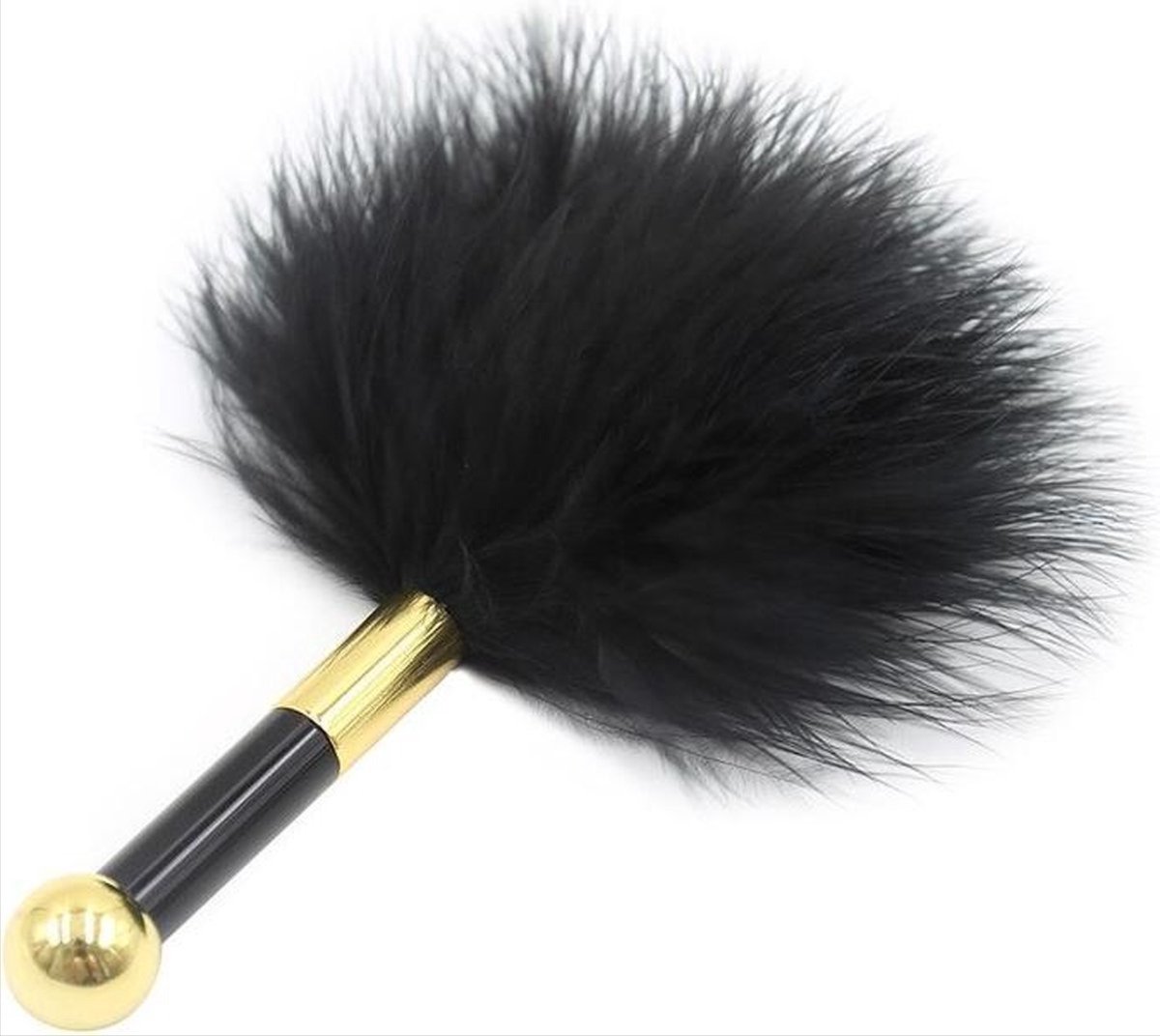 Goedkoopste Zwart/Goud Sensuele Kietelaar Strelen - Erotische Teasing - Paarse Pluim voor Flirten, Strelen en BDSM - Partner Rollenspel - van Heble®