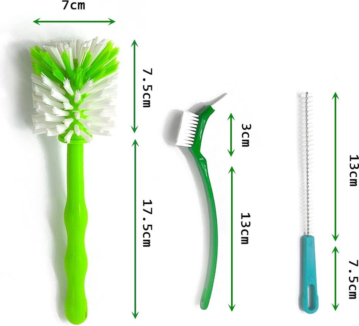 3-delige set reinigingsborstels voor Thermomix TM31 TM5 TM6 TM21 / Monsieur Cuisine Connect mixtpotborstel mesborstel met nylon borstels, reiniger afwasborstelset accessoires gereedschap voor
