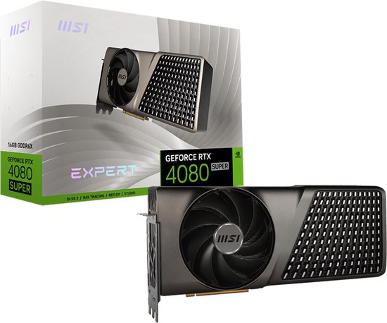 MSI GeForce RTX 4080 SUPER 16G EXPERT - Videokaart - 16GB GDDR6X - PCIe 4.0 - 1x HDMI 2.1a - 3x DisplayPort 1.4a