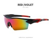Sport zonnebril UV 400 Outdoor (Rood-zwart), multicolor glas