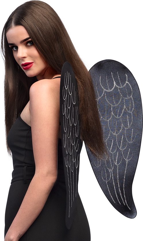 Boland - Vleugels Black angel - Volwassenen - Vrouwen - Engel - Cosplay - Fantasy - Carnaval - Themafeest - Halloween - Accessoire - Verkleden