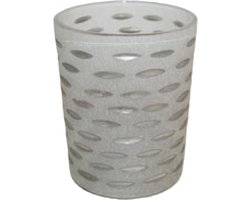 Maison Pederrey - Kaarsenhouder - glas - beige - D8 x H10 cm - 2 stuks