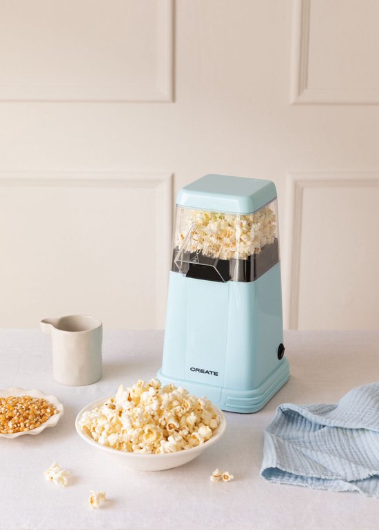 CREATE POPCORN MAKER - Popcornmachine - Olie- en Vetvrij - Inclusief Maatbeker - Blauw