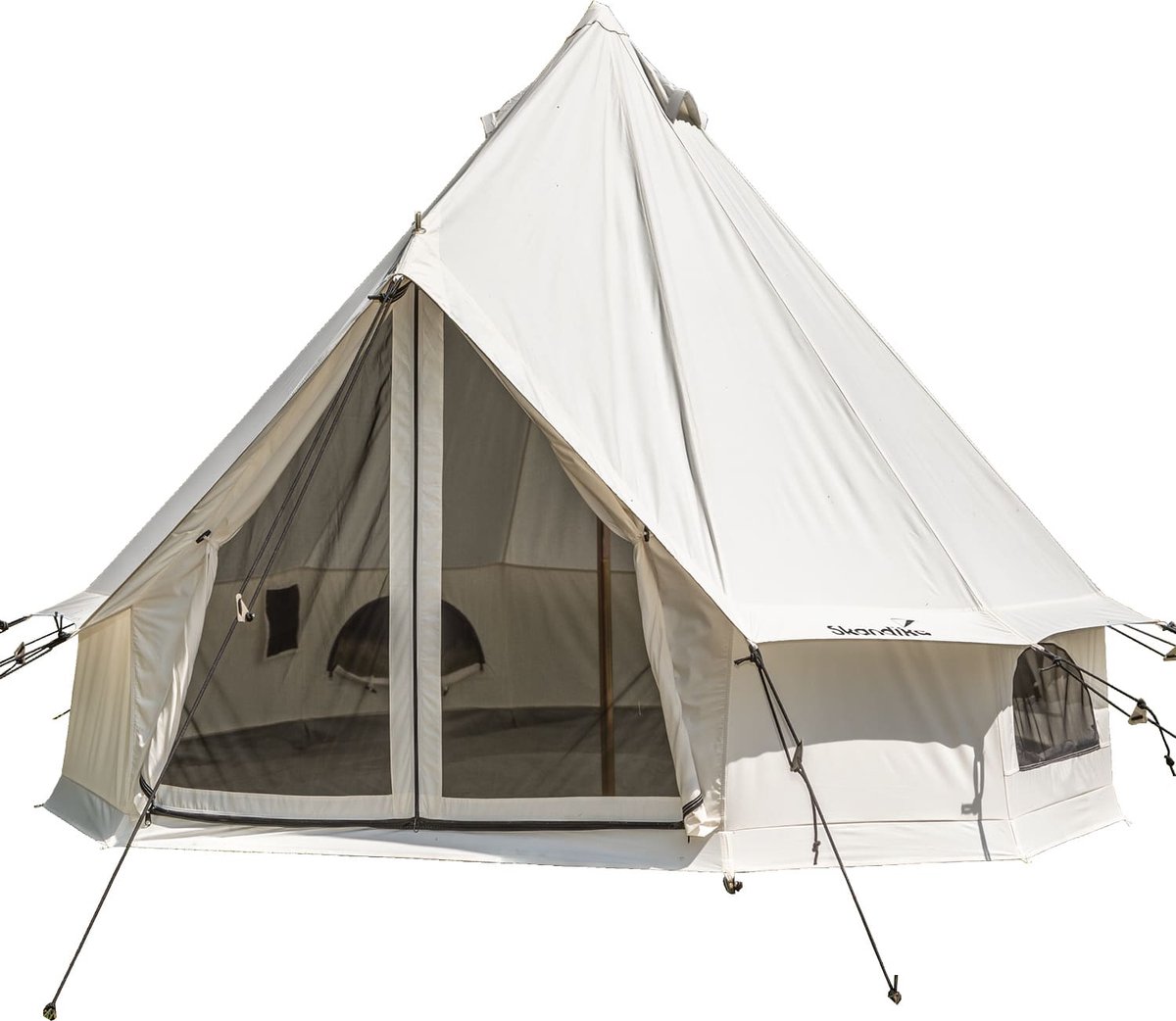Skandika tipi Jatuni 300 Protect voor maximaal 3 personen - Mix van katoen en polyester, 4000 mm waterkolom, muskietennet, vastgestikte tentvloer | Glampingtent, festivaltent