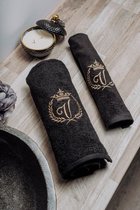 Embroidered Towel / Personalized Towel / Monogram towel / Beach Towel - Bath Towel Black Letter B 70x140