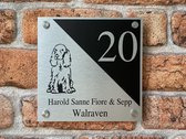 Plaque signalétique de la porte d'entrée avec un Cocker Spaniel