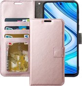 Portemonnee Book Case Hoesje Geschikt voor: Xiaomi Redmi Note 9 Pro | Note 9S - Rosegoud