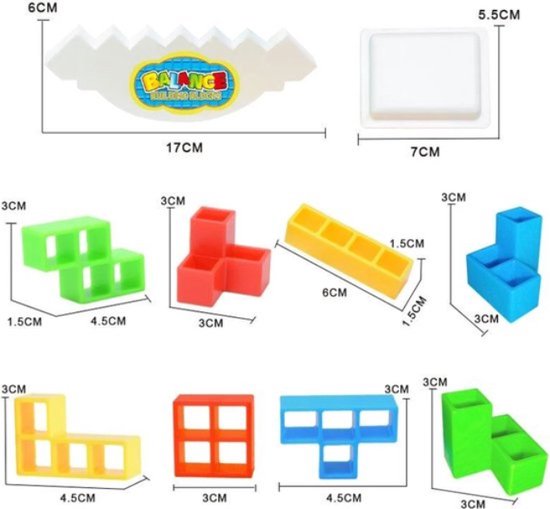 Jeu d'équilibre de la tour Tetra 48 pièces - tour tetris - tour tétra - speelgoed éducatifs - Puzzle de construction 3D - Jeu d'équilibre - Tiktok