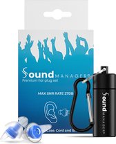 Soundmanager - Earplugs - Oordoppen - Geluiddempende oordopjes - Sleep Plugs - Sleepbuds - Partyplugs - SNR: 15 dB - Geschikt voor Festival, Slapen, Muziek en Motorrijden