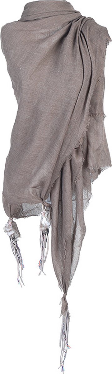Omslagdoek - Boho - Veer - Taupe